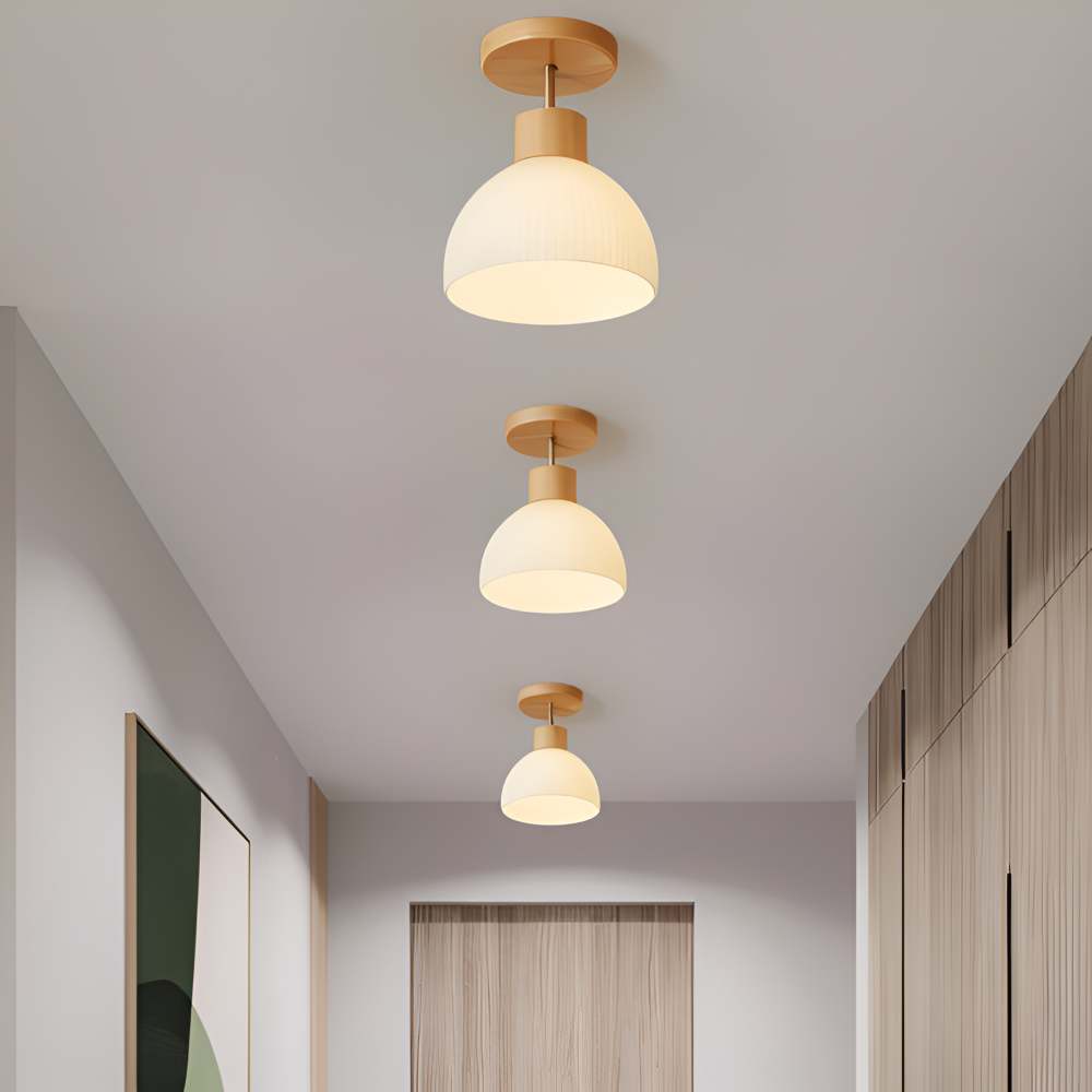 MidFlash - Nordic Aisle Taklampa - Ribbad LED Taklampa i Glas