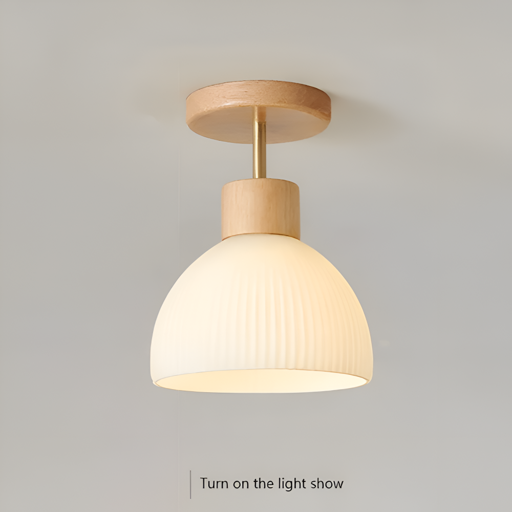 MidFlash - Nordic Aisle Taklampa - Ribbad LED Taklampa i Glas