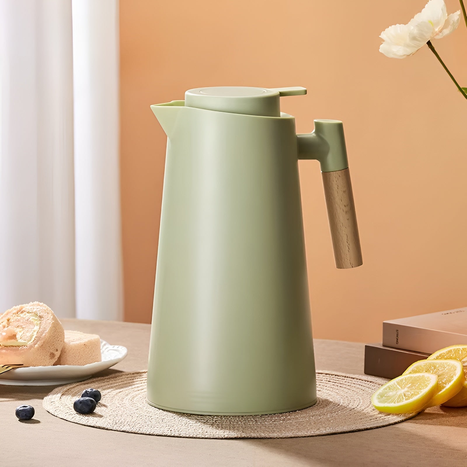 Minimalistisk Termosflaska 1L - Läcksäker Elegant Design För Varma Och Kalla Drycker 8