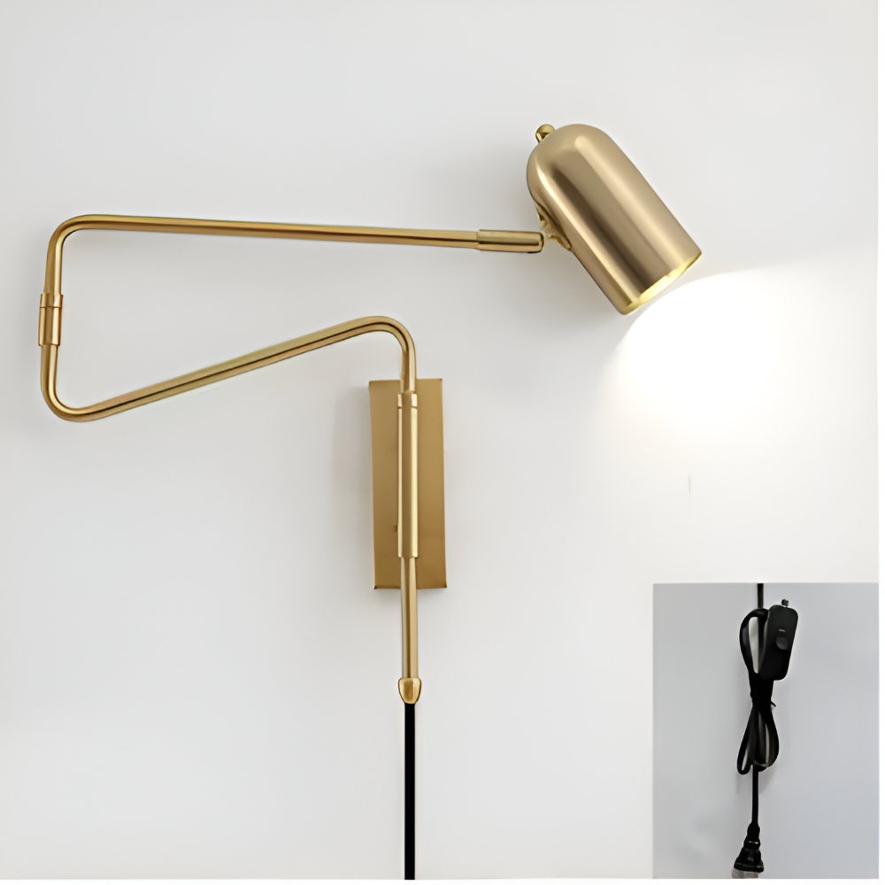 Modern Justerbar Svängarm Vägglampa - Skandinavisk Järnvägglampa