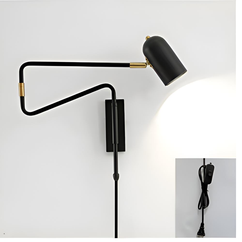 Modern Justerbar Svängarm Vägglampa - Skandinavisk Järnvägglampa