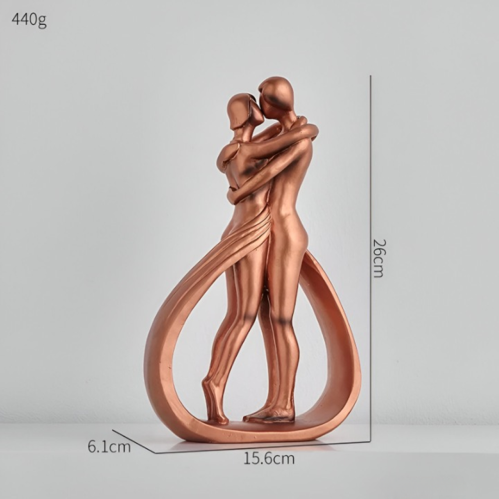Modern Harz Pärchenfigur - Kramande och Kyssande Kärleks Dekorationsfigurer