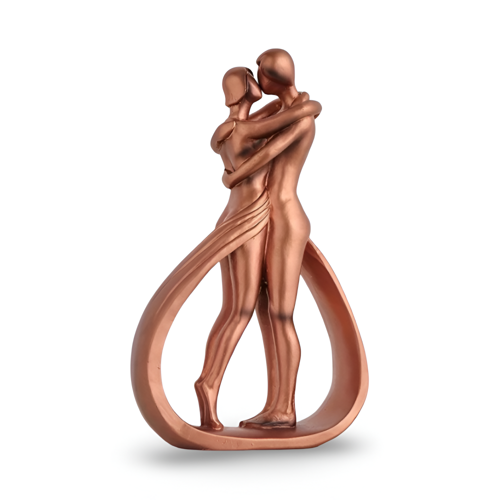 Modern Harz Pärchenfigur - Kramande och Kyssande Kärleks Dekorationsfigurer