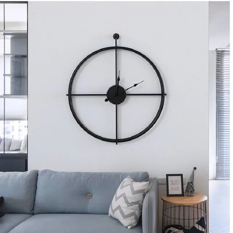 Modern KonstnÀrlig VÀggklocka Stor Gjord Av TrÀ Och Metall - Fantastisk Design För Stilfulla Vardagsrum 1