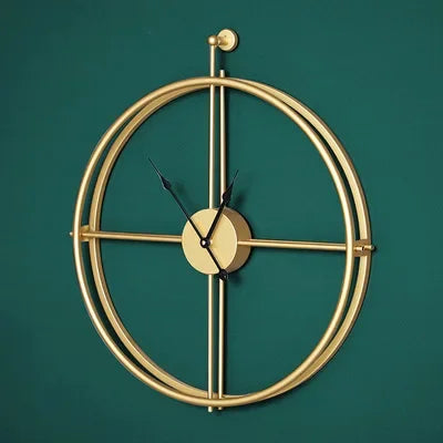 Modern Konstnärlig Väggklocka Stor Gjord Av Trä Och Metall - Fantastisk Design För Stilfulla Vardagsrum 4