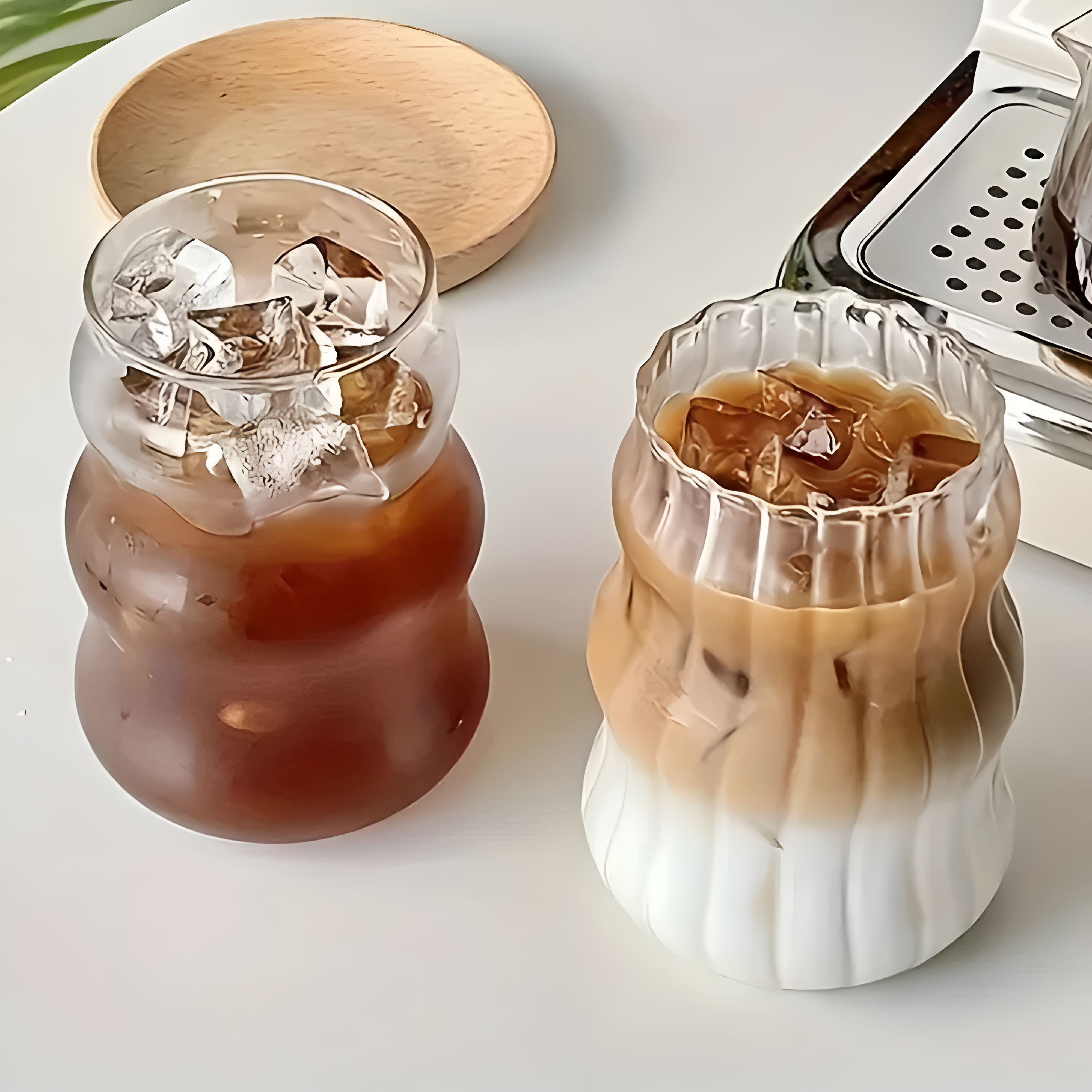 Moderna transparenta glasmuggar - set med 6 värmebeständiga muggar för te, juice och kaffe 2