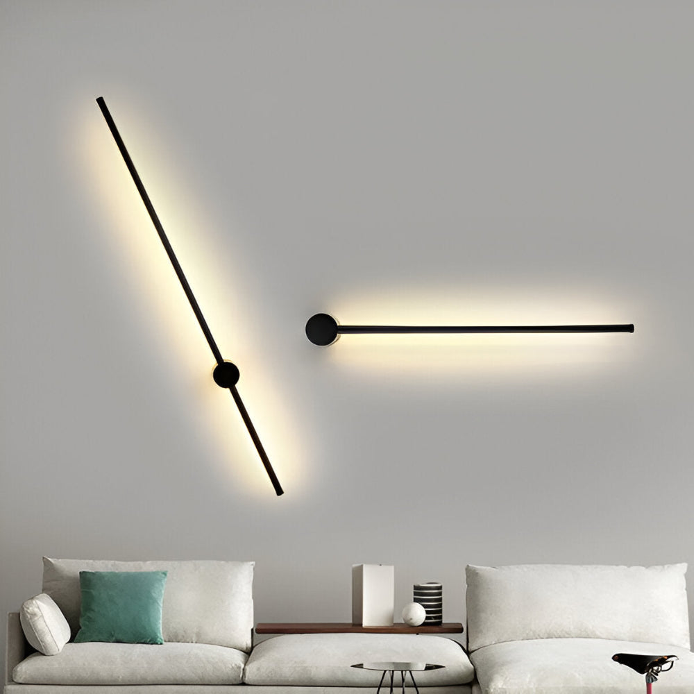 ModiStrip Vägglampa - Minimalistisk Svart Linje Vägglampa Inomhus - LED Belysning