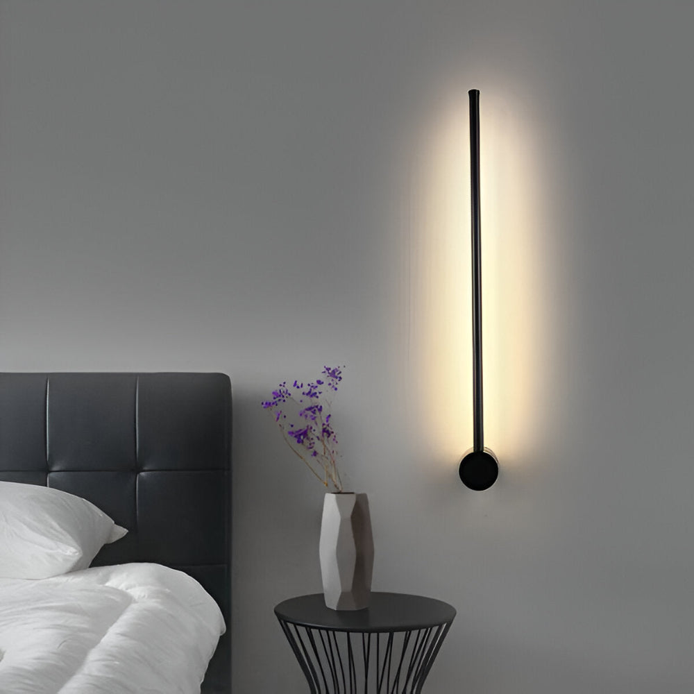 ModiStrip Vägglampa - Minimalistisk Svart Linje Vägglampa Inomhus - LED Belysning