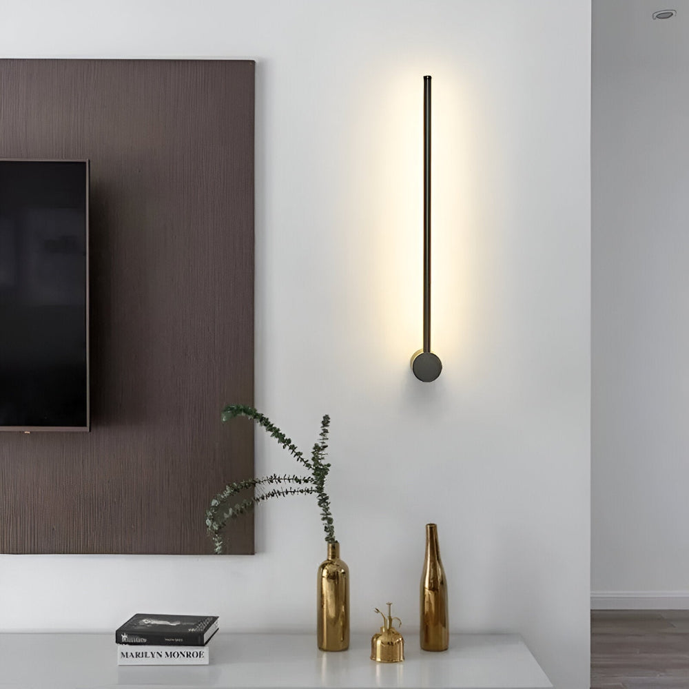 ModiStrip Vägglampa - Minimalistisk Svart Linje Vägglampa Inomhus - LED Belysning