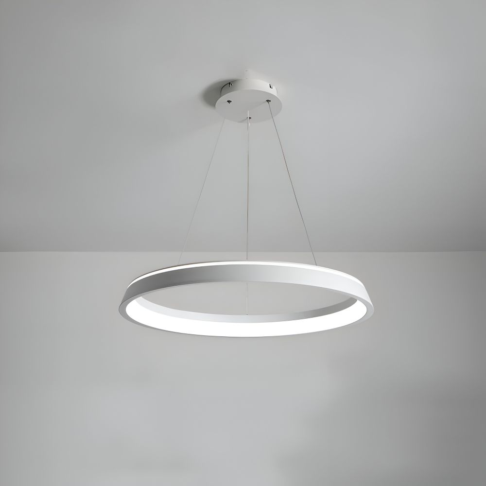 MonoRing Pendellampa - Minimalistisk Svart & Vit Rund Hänglampa