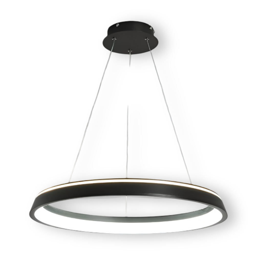 MonoRing Pendellampa - Minimalistisk Svart & Vit Rund Hänglampa