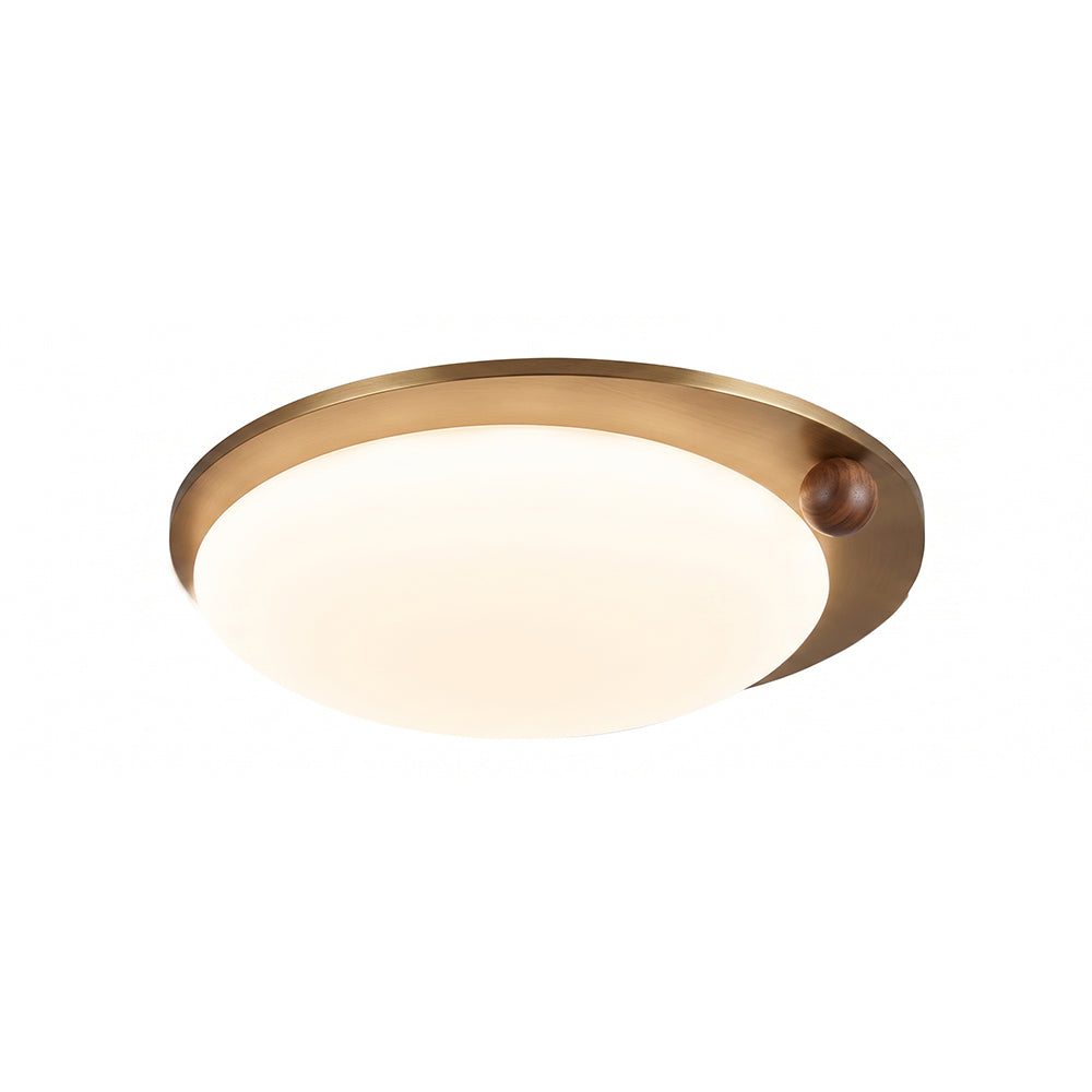 Plafondlampa i trÀ och metall med integrerad LED monterad i tak