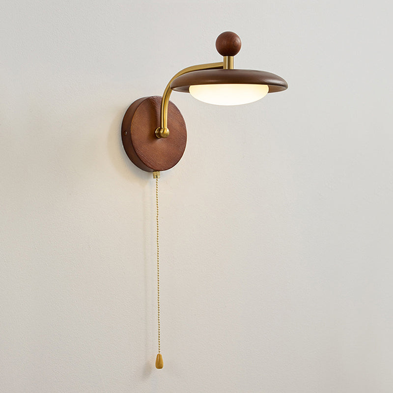 Vägglampa I Trä Och Metall Med LED
