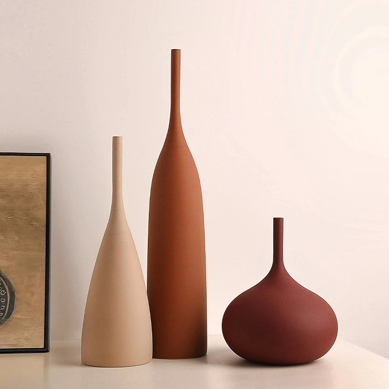 Morandi Stil Handborstad Keramikvas - Elegant Vit Porslinsblommavas För Snygg Dekoration 1