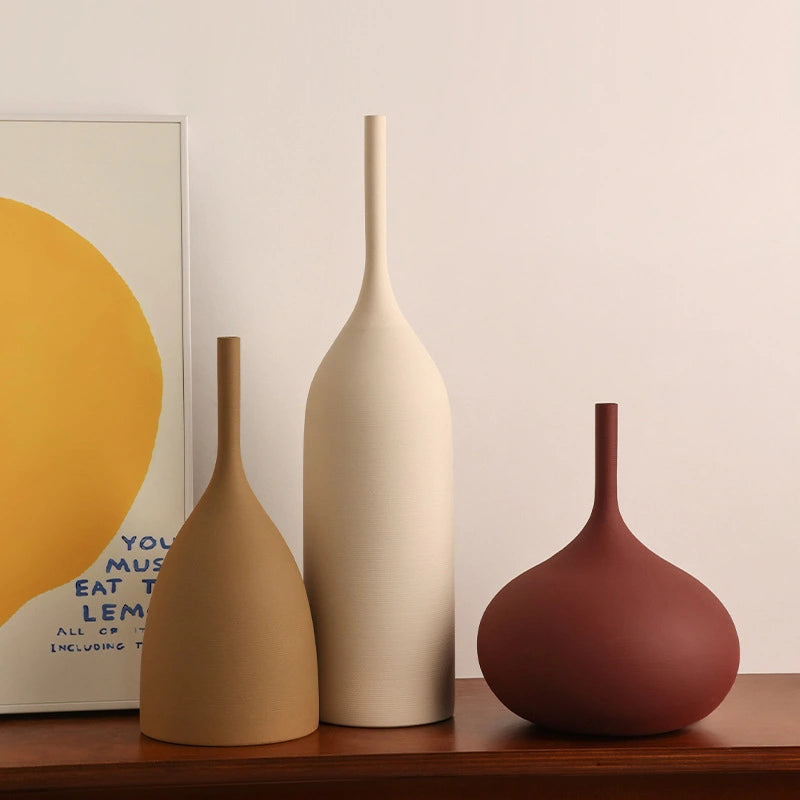 Morandi Stil Handborstad Keramikvas - Elegant Vit Porslinsblommavas För Snygg Dekoration 4