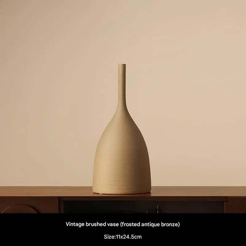 Morandi Stil Handborstad Keramikvas - Elegant Vit Porslinsblommavas För Snygg Dekoration 6