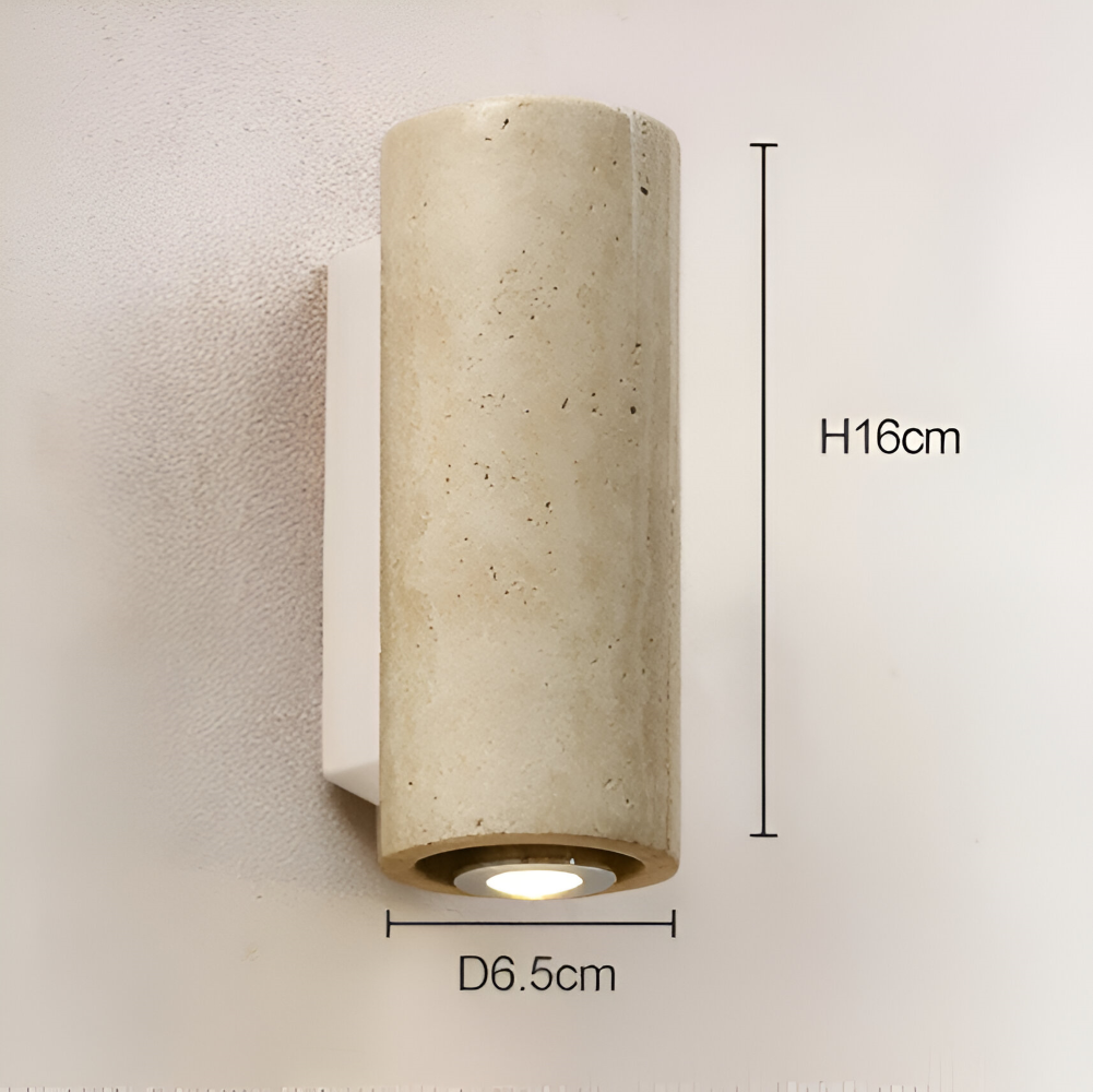 Natursten Vägglampa - Travertin Vägglampa - Strip Vägglampa Marmor Träbas