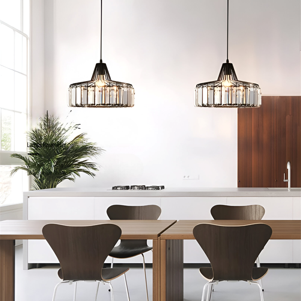 Nordic Crystal Pendellampa – Elegant Taklampa – Modern LED Hänglampa