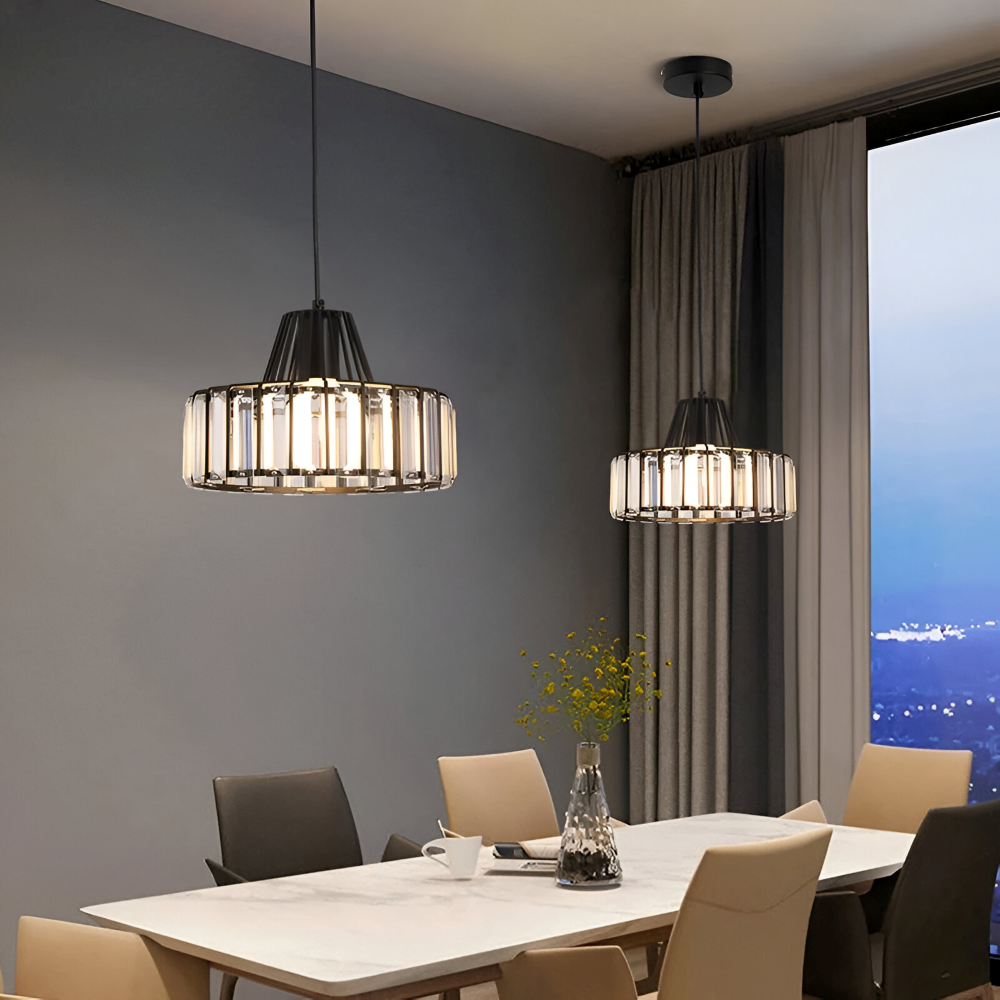 Nordic Crystal Pendellampa – Elegant Taklampa – Modern LED Hänglampa