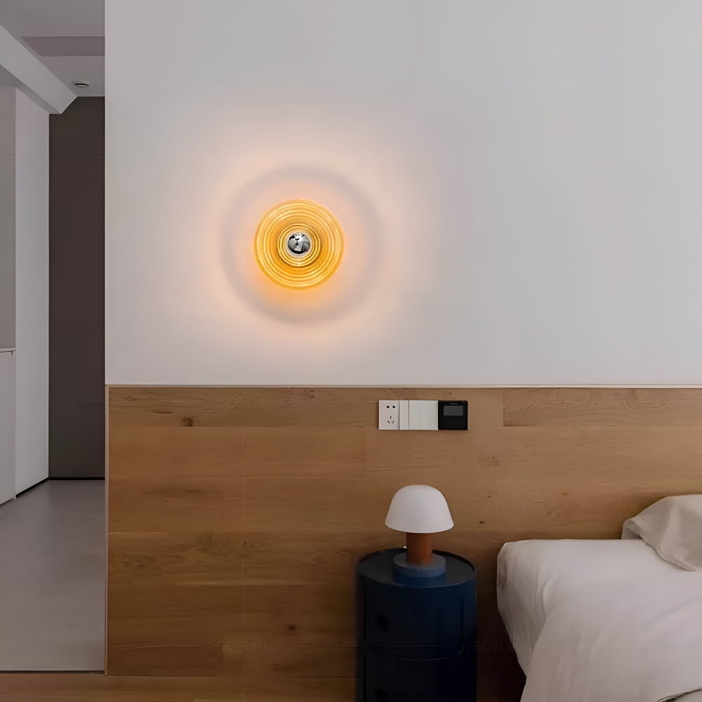 Nordic Ripple - Nordisk Vågljus Vägglampa - Rund Vatteneffekt Vågljus
