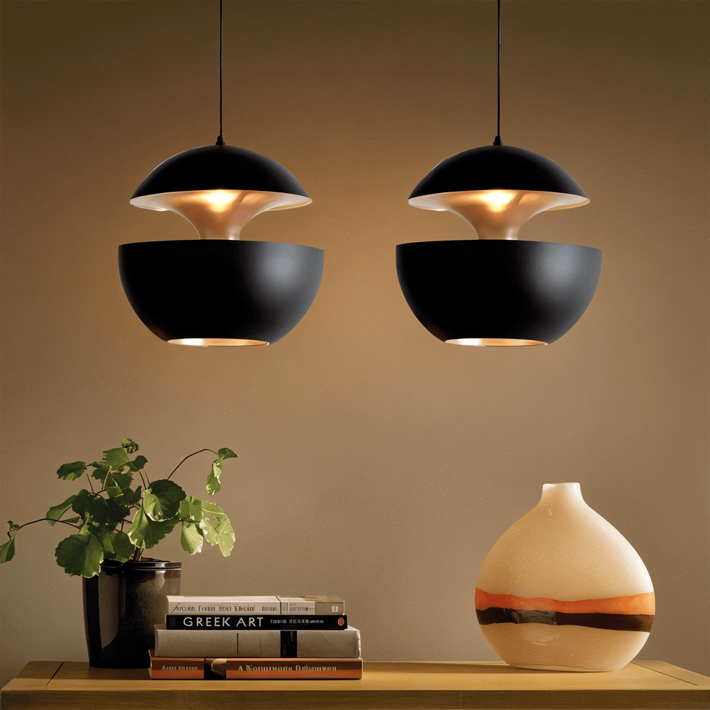 Apple Hängande Lampa - Svartvit Solhängande Lampa - Konstnärlig E27 Hängande Lampa
