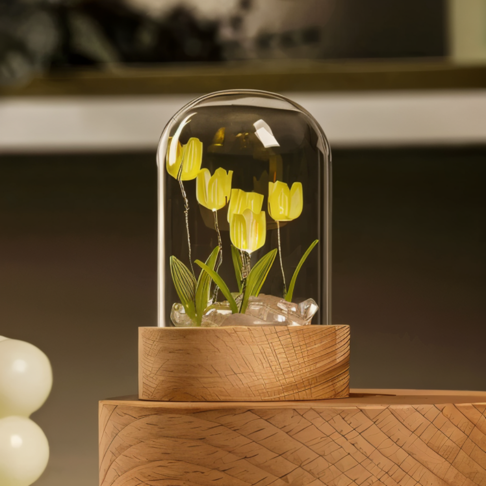 ArtifiTulip Bordslampa - Charmigt DIY LED Blomster Nattljus