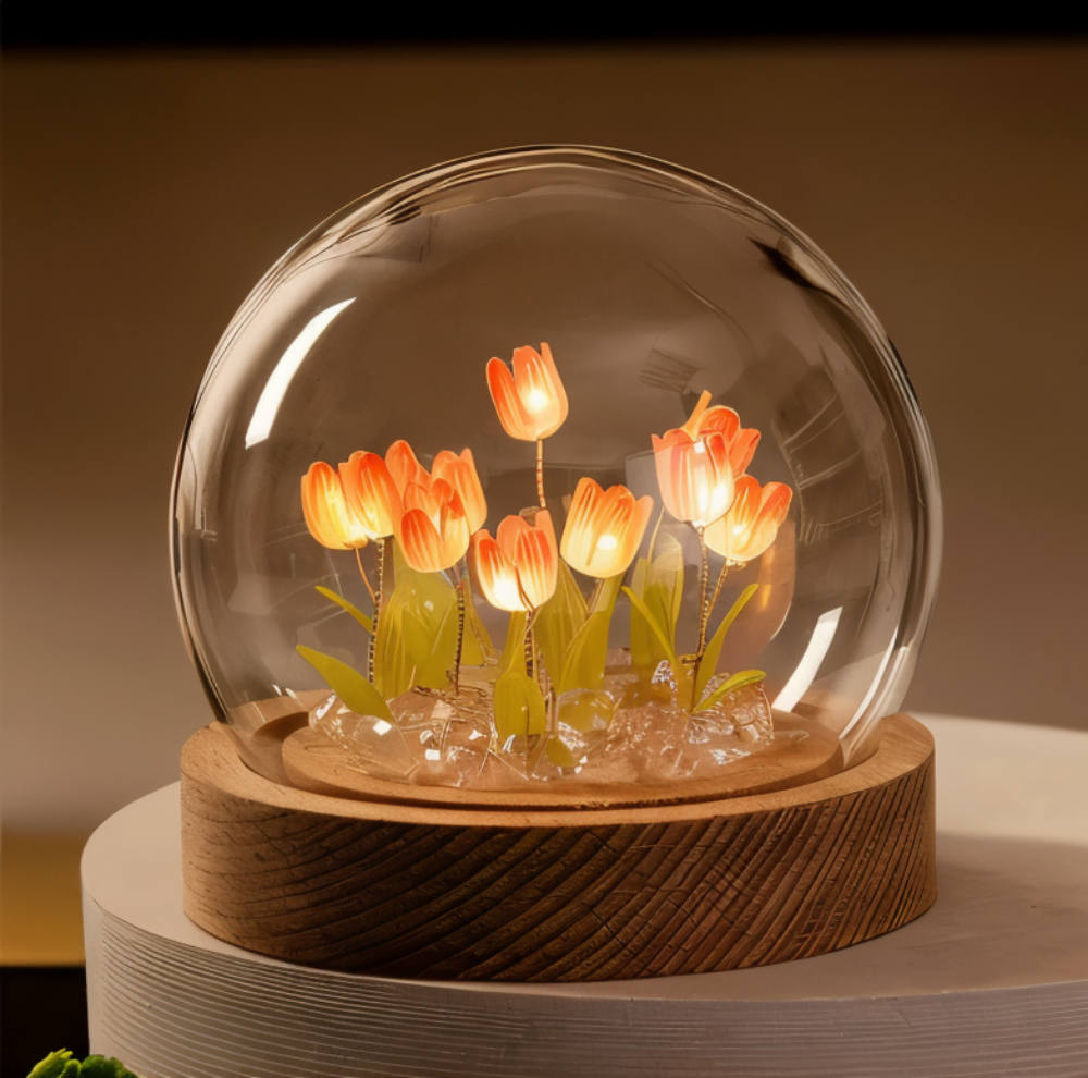 ArtifiTulip Bordslampa - Charmigt DIY LED Blomster Nattljus