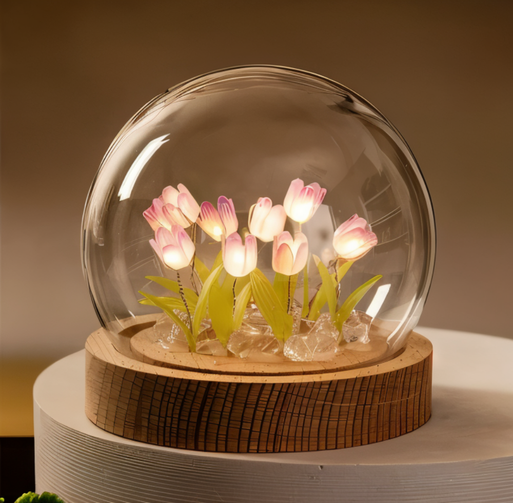 ArtifiTulip Bordslampa - Charmigt DIY LED Blomster Nattljus