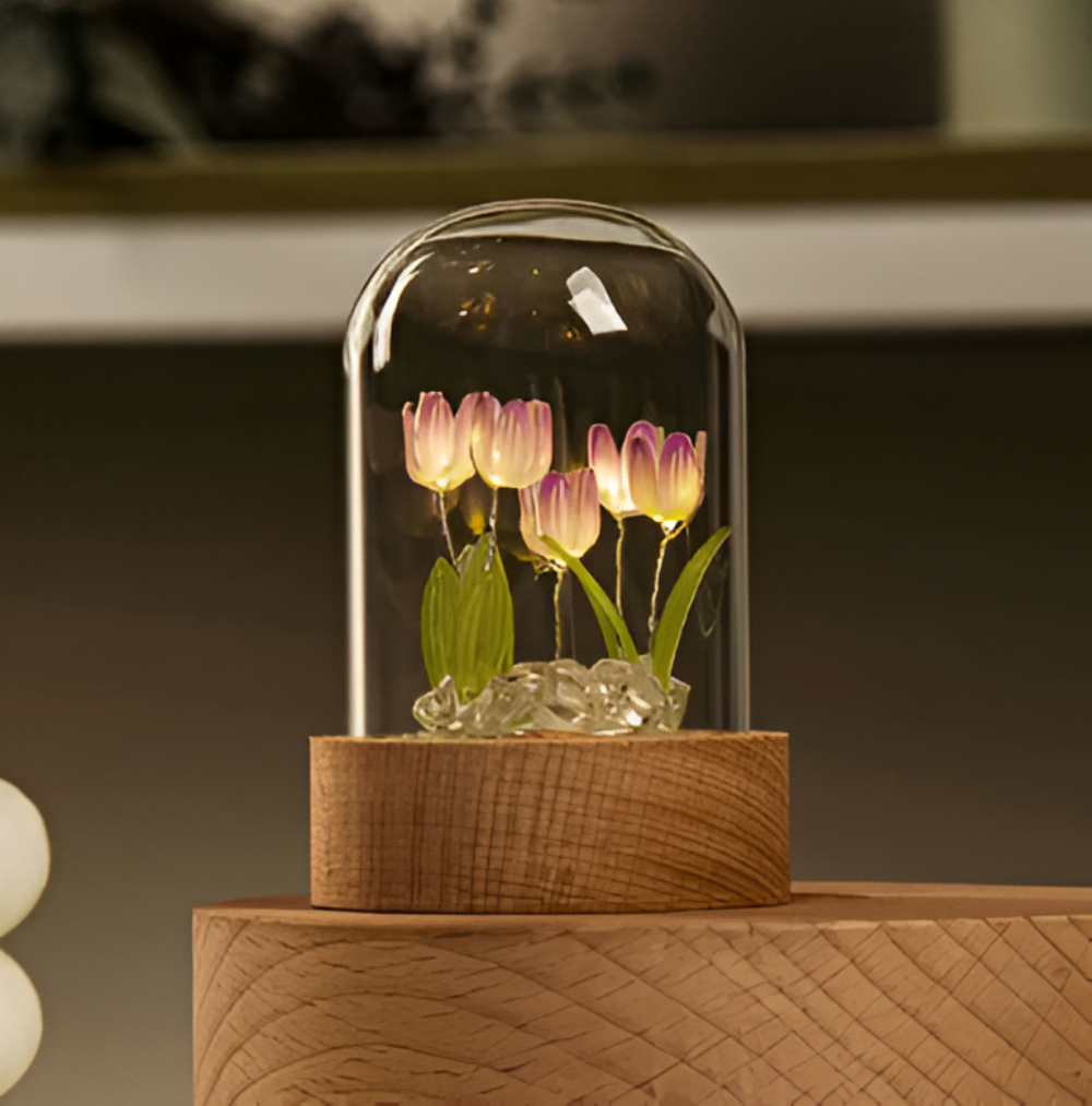 ArtifiTulip Bordslampa - Charmigt DIY LED Blomster Nattljus