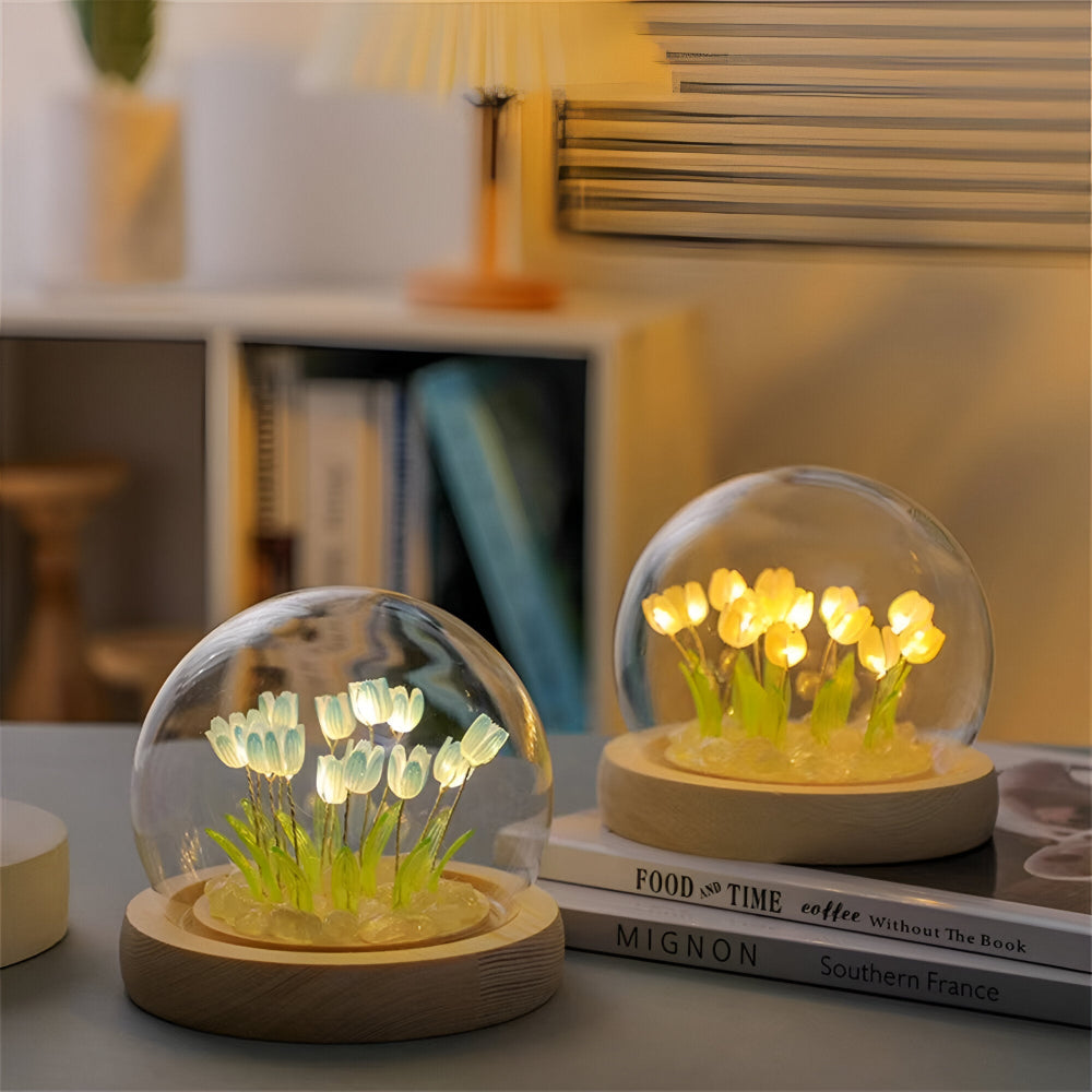 ArtifiTulip Bordslampa - Charmigt DIY LED Blomster Nattljus