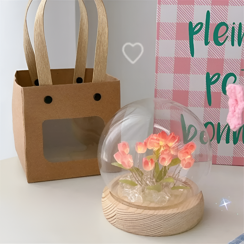 ArtifiTulip Bordslampa - Charmigt DIY LED Blomster Nattljus