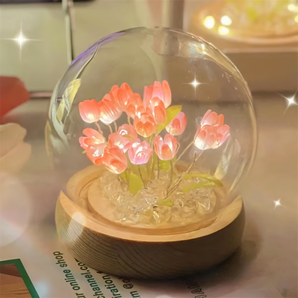 ArtifiTulip Bordslampa - Charmigt DIY LED Blomster Nattljus