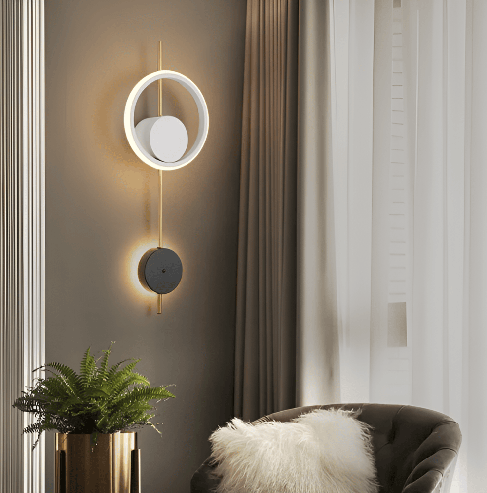 AuraRings - Minimalistisk rund LED-Vägglampa av Metall