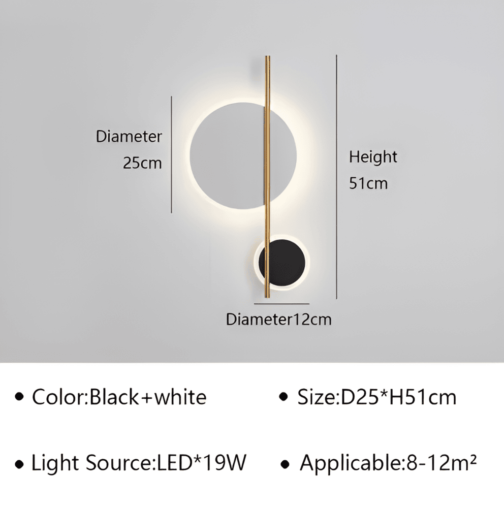 AuraRings - Minimalistisk rund LED-Vägglampa av Metall