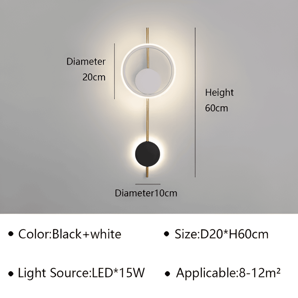 AuraRings - Minimalistisk rund LED-Vägglampa av Metall