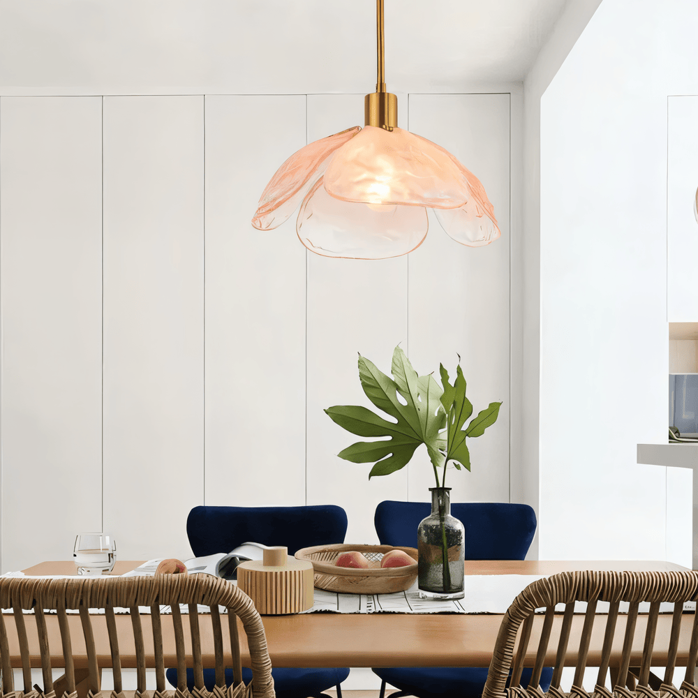 Blommor Glans Pendellampa - Snygg Färgglad Blommig LED Hängande Lampa