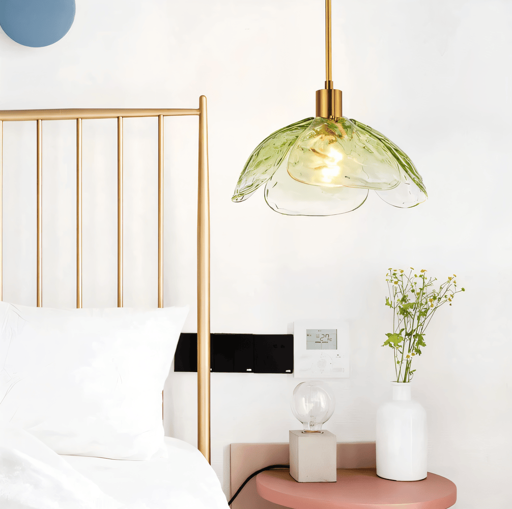 Blommor Glans Pendellampa - Snygg Färgglad Blommig LED Hängande Lampa