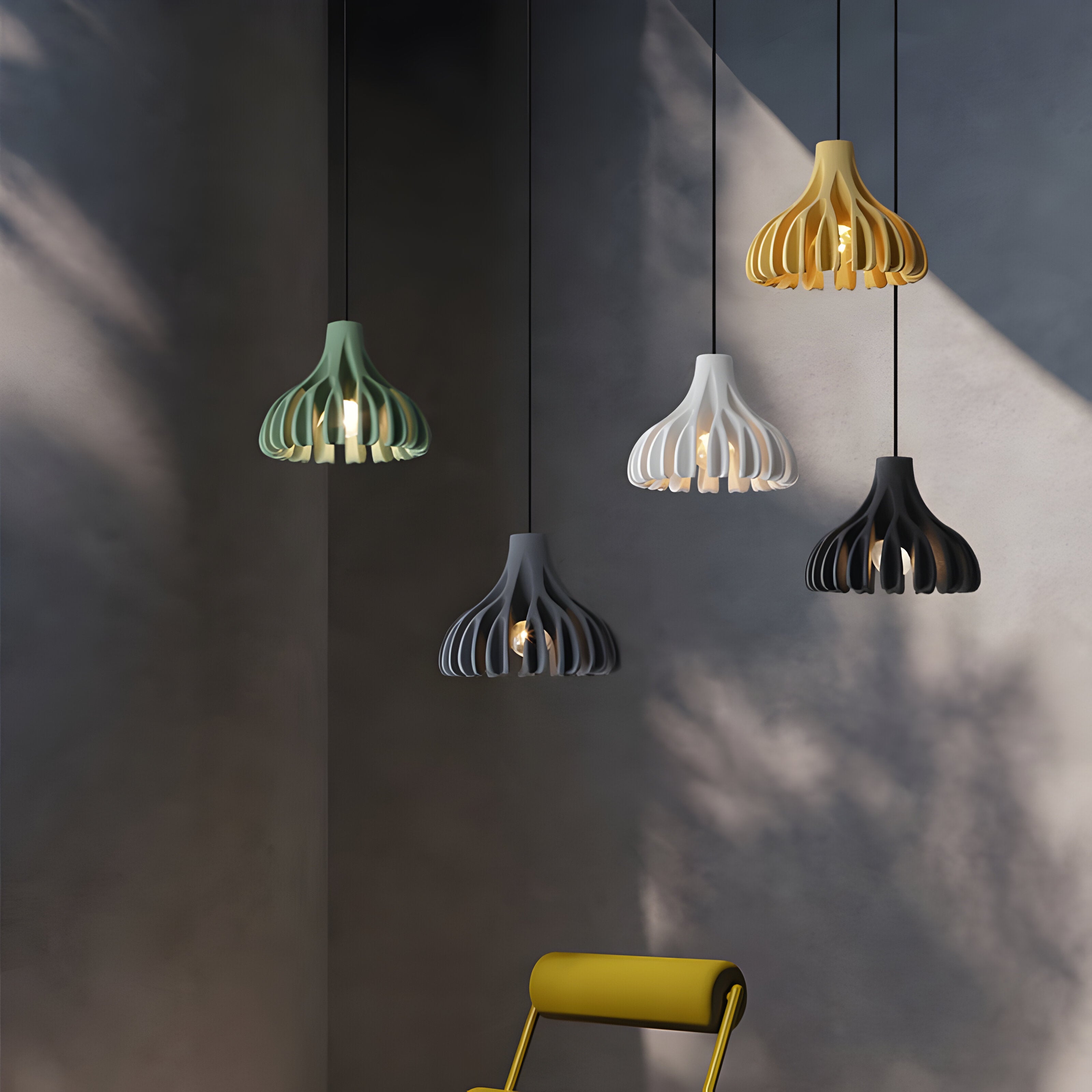 Bloomy Pendellampa - Creative Macaron Hängande Lampa Tillverkad av Harts