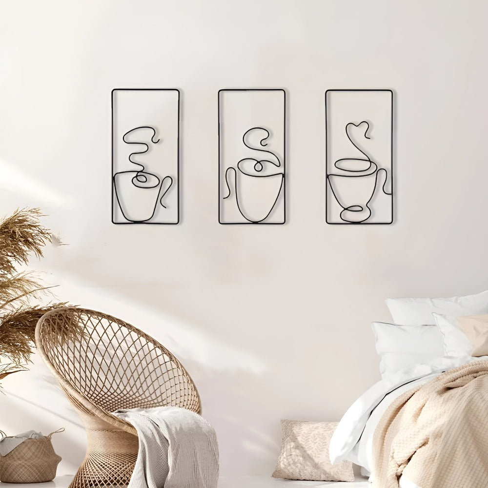 Brewtiful Cups - Estetisk Väggkonst av Kaffekoppar för kreativ Inredning