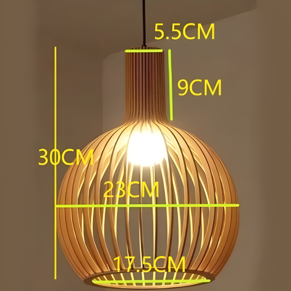 Nordic Wood Taklampa – Vintage Taklampa i Trä med Rustik Design för Vardagsrum