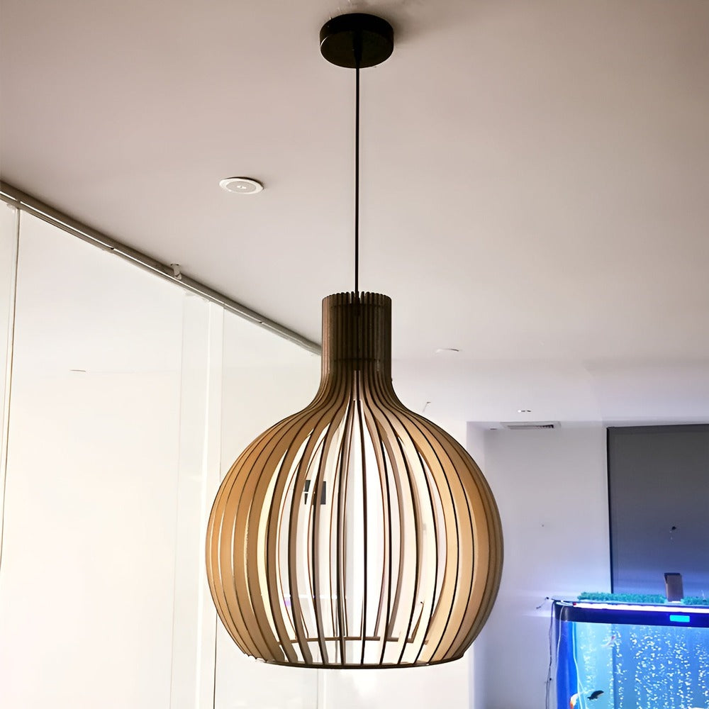 CageGlitz Taklampa - Vintageinspirerad Taklampa i Trä