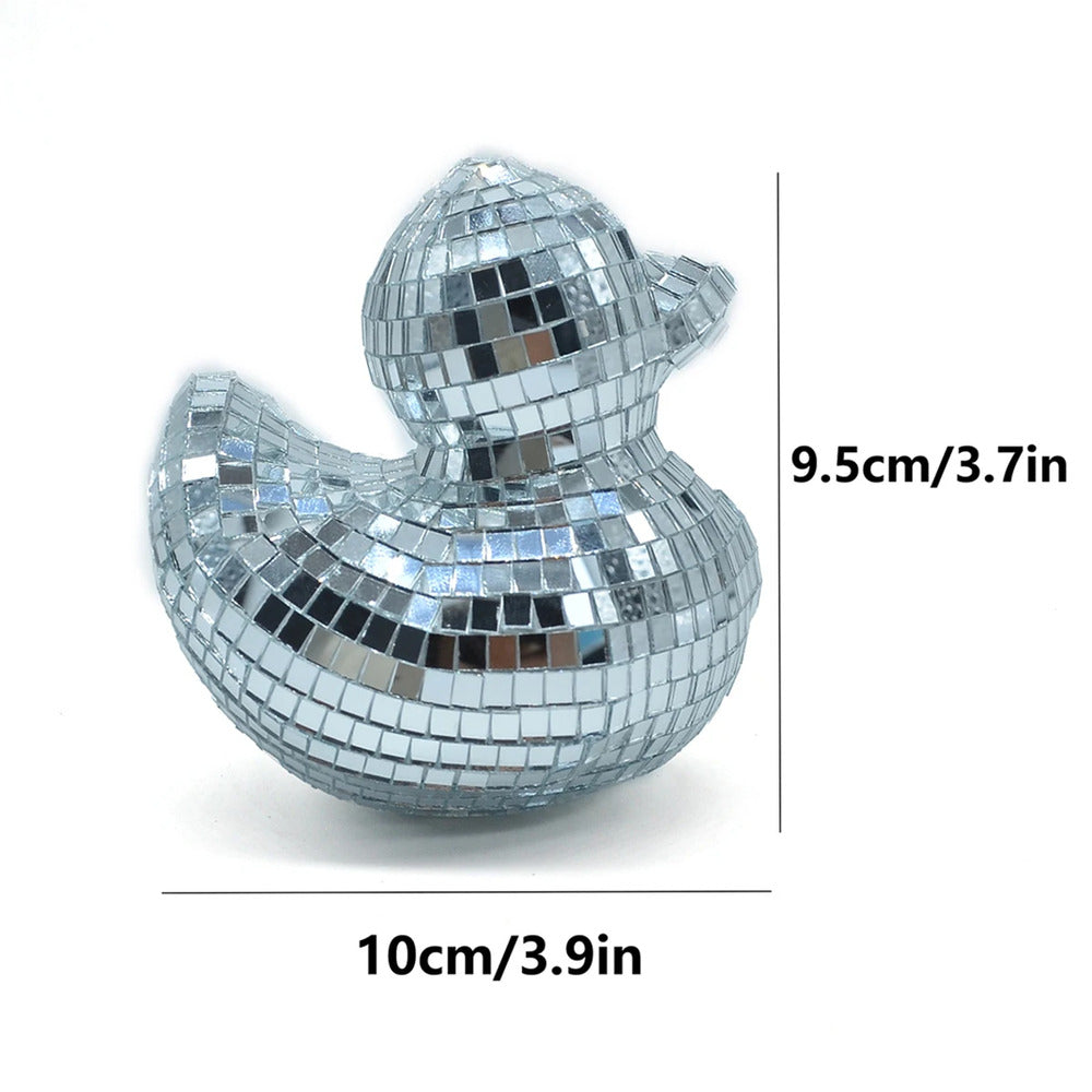 Charmig Anka Spegel Disco Boll - Handgjord Dekorativ Ornament för Trendiga Sovrum och Stiliga Bordytor