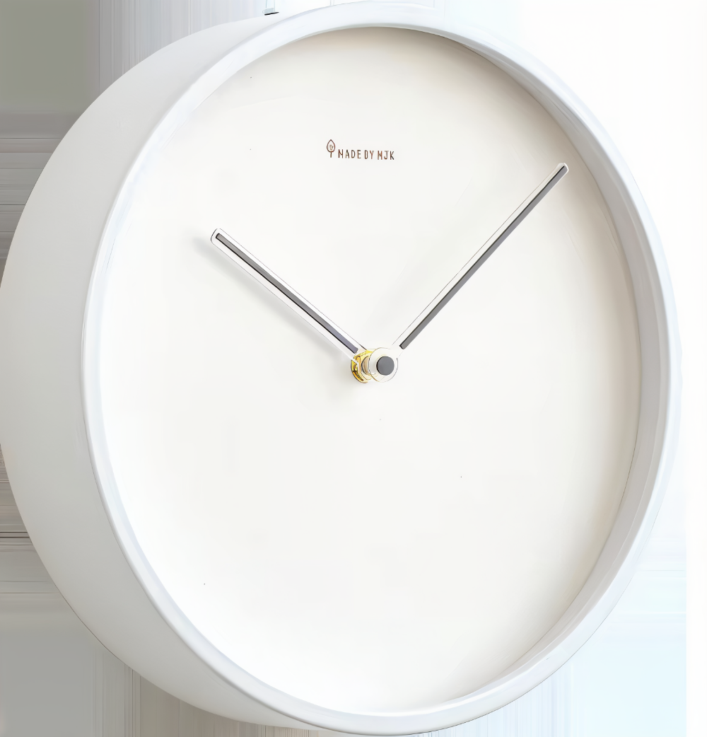 Circ O'Clock - Elegant Vit Metall Väggklocka
