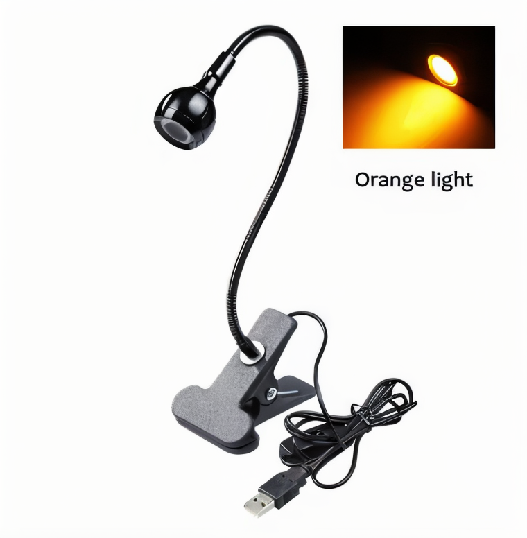 ClipNGlow Skrivbordslampa - 360° Roterbar, USB-driven, Flexibel Skrivbordslampa