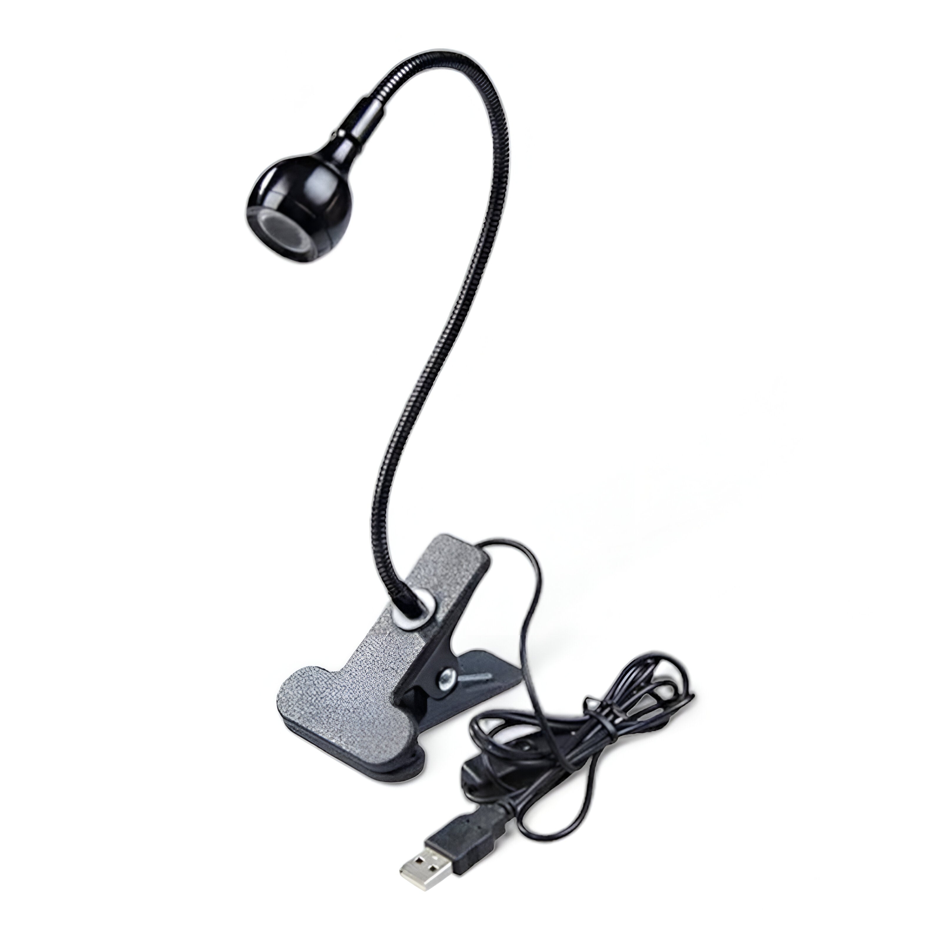 ClipNGlow Skrivbordslampa - 360° Roterbar, USB-driven, Flexibel Skrivbordslampa