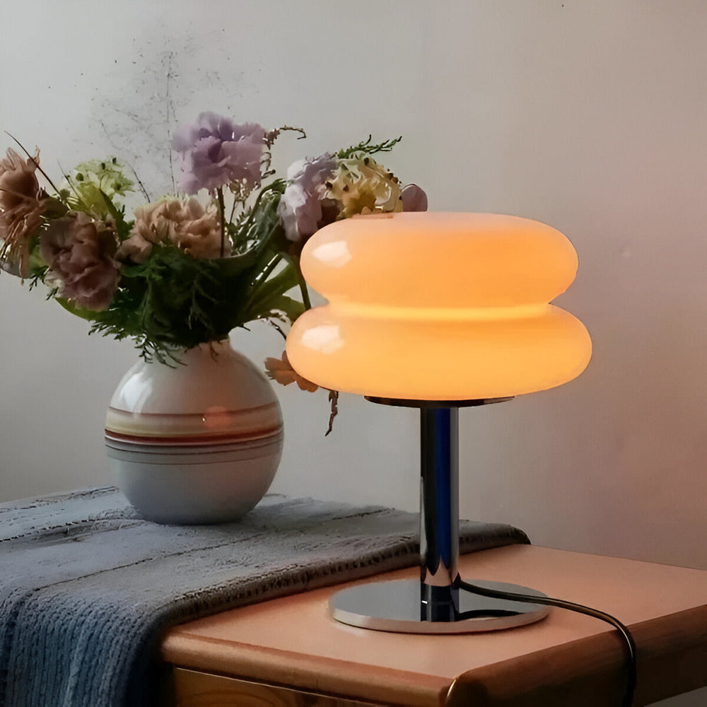 Macaron Inspirerad Bordslampa - Elegant Bordslampa i Glas för en Livlig RumsatmosfÀr