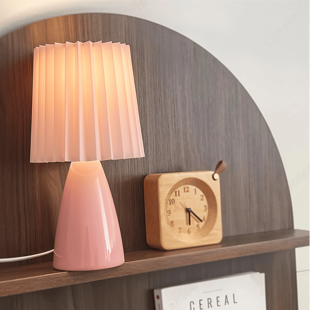 ConePleated Bordslampa - LED Keramisk Milkshake Skrivbordslampa