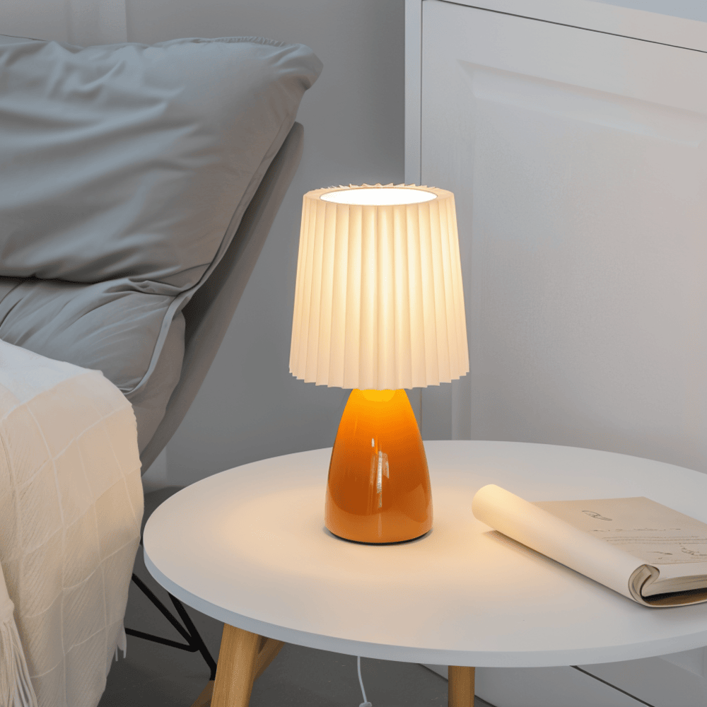 ConePleated Bordslampa - LED Keramisk Milkshake Skrivbordslampa