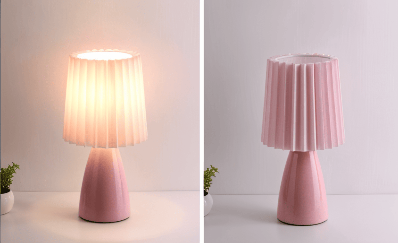 ConePleated Bordslampa - LED Keramisk Milkshake Skrivbordslampa