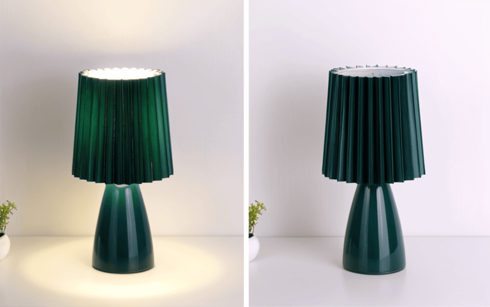 ConePleated Bordslampa - LED Keramisk Milkshake Skrivbordslampa